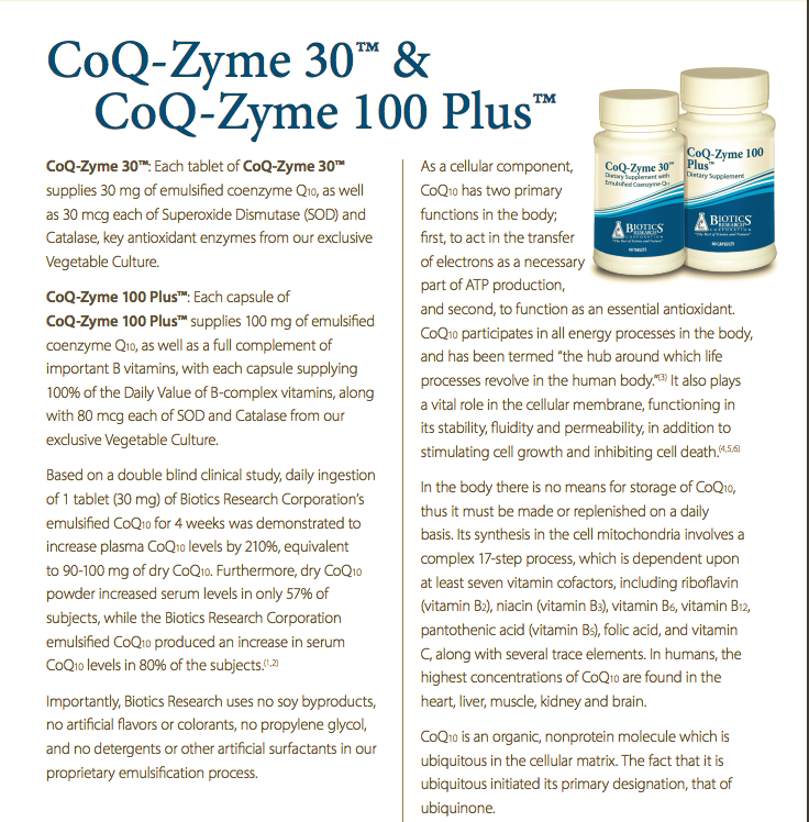 Biotics, CoQ-Zyme, 100Plus (Emulsified), (60T)